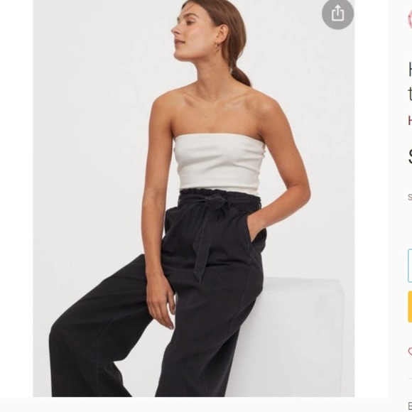 H&M Pants - H&M Wide Leg High Rise Paper Bag Trouser